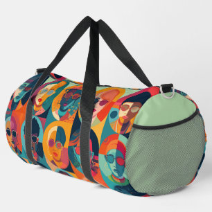 Kühne, farbenfrohe Gesichter, die Individualität f Duffle Bag