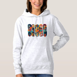 Kühne, farbenfrohe Gesichter, die Individualität f Hoodie