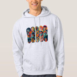 Kühne, farbenfrohe Gesichter, die Individualität f Hoodie