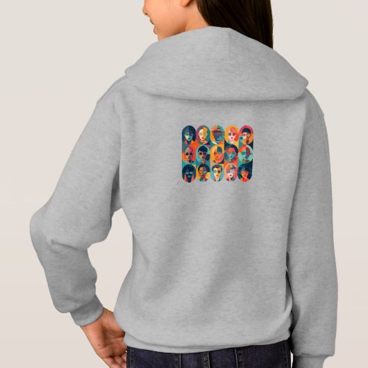 Kühne, farbenfrohe Gesichter, die Individualität f Hoodie (Rückseite)