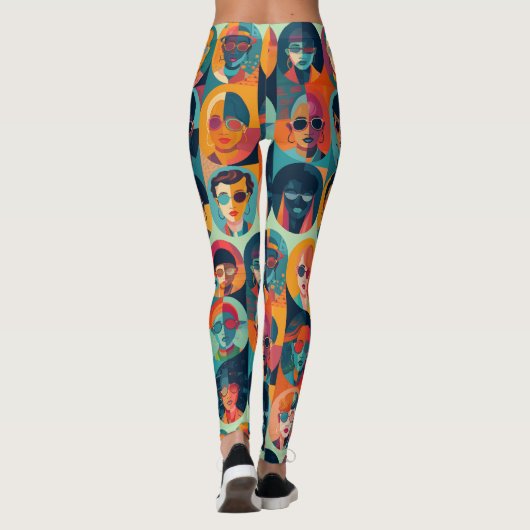 Kühne, farbenfrohe Gesichter, die Individualität f Leggings (Rückseite)