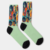 Kühne, farbenfrohe Gesichter, die Individualität f Socken (Rechts)