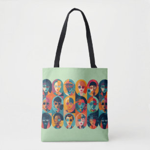 Kühne, farbenfrohe Gesichter, die Individualität f Tasche