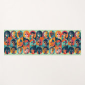Kühne, farbenfrohe Gesichter, die Individualität f Yogamatte (Vorderseite (Horizontal))