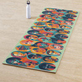 Kühne, farbenfrohe Gesichter, die Individualität f Yogamatte