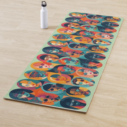 Kühne, farbenfrohe Gesichter, die Individualität f Yogamatte (Beispiel)