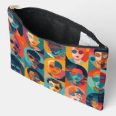 Kühne, farbenfrohe Gesichter, die Individualität f Zubehörtasche (Offen)