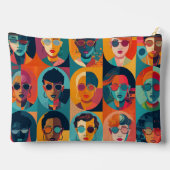 Kühne, farbenfrohe Gesichter, die Individualität f Zubehörtasche (Rückseite)