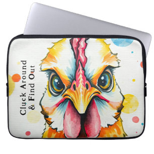 Kühne & farbenfrohe Hühnerart Whimsikfarm Funny Laptopschutzhülle
