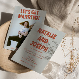 kühne farbenfrohe Retro Funky grelles Foto Hochzei Einladung