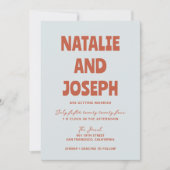 kühne farbenfrohe Retro Funky hell QR Code Wedding Einladung (Vorderseite)