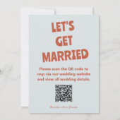 kühne farbenfrohe Retro Funky hell QR Code Wedding Einladung (Rückseite)