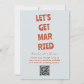 kühne farbenfrohe Retro Funky Unique QR Code Weddi Einladung (Rückseite)