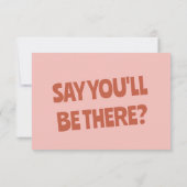 kühne farbenfrohe Retro-Spaß Bright Einzigartige H RSVP Karte (Rückseite)