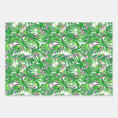 kühne farbenfrohe rosa tropische Folienzeit Sommer Geschenkpapier Set (Vorderseite 3)