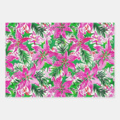 kühne farbenfrohe rosa tropische Folienzeit Sommer Geschenkpapier Set (Vorderseite 2)