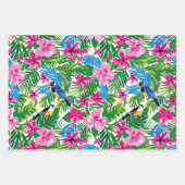 kühne farbenfrohe rosa tropische Folienzeit Sommer Geschenkpapier Set (Vorderseite)