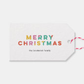 kühne farbenfrohe Weihnachten Geschenkanhänger (Vorderseite (Horizontal))