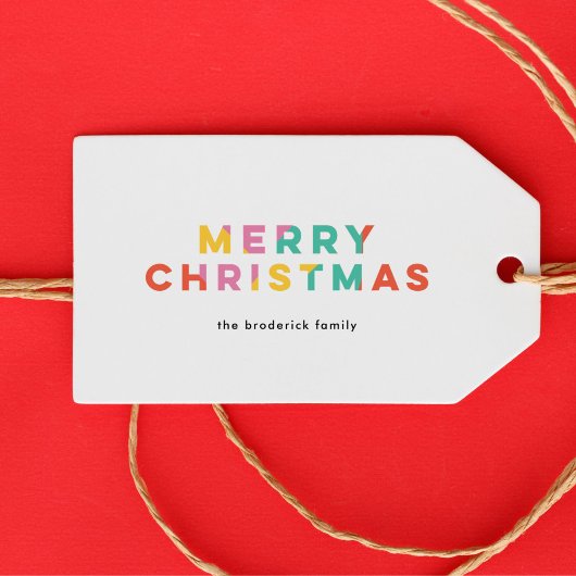 kühne farbenfrohe Weihnachten Geschenkanhänger