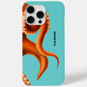 Kühne farbige Aqua und Orange Octopus iPhone 6 cas iPhone 15 Pro Max Hülle