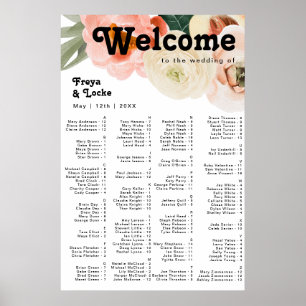 kühne, farbige Blüte   Alphabetisches Sitzplakat Poster