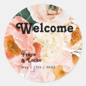 kühne, farbige Blüte | Begrüßung Runder Aufkleber (Vorderseite)