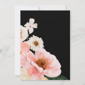 kühne, farbige Blüte | Black Bridal Tee Party Einladung (Rückseite)