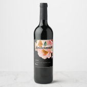 kühne, farbige Blüte | Black Bridesmaid Vorschlag Weinetikett (Vorderseite)