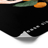 kühne, farbige Blüte | Black Guest Book Sign Poster (Ecke)