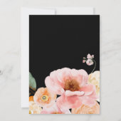 kühne, farbige Blüte | Black Let's Celebrate Einladung (Rückseite)