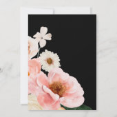 kühne, farbige Blüte | Black Lingerie Dusche Einladung (Rückseite)