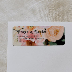 kühne, farbige Blüte   Black Return Address Label
