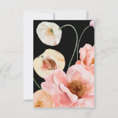 kühne, farbige Blüte | Black RSVP Card (Rückseite)