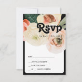 kühne, farbige Blüte | Black RSVP Card Karte (Vorderseite)