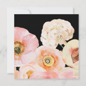 kühne, farbige Blüte | Black Square Wedding Einladung (Rückseite)