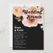 kühne, farbige Blüte | Black Wedding Brunch Einladung (Vorderseite)