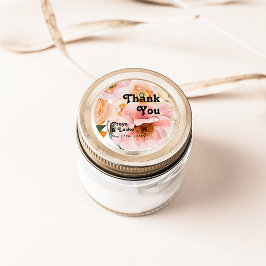 kühne, farbige Blüte | Danke Gastgeschenk Hochzeit Runder Aufkleber