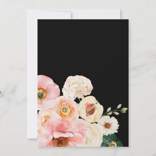 kühne, farbige Blüte | Dusche für Paare Einladung (Rückseite)