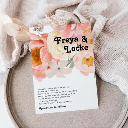 kühne, farbige Blüte | Einladung zur Hochzeit