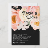 kühne, farbige Blüte | Einladung zur Schwarzen Hoc (Vorderseite)