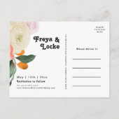 kühne, farbige Blüte | FOTO SAVE THE DATE Einladungspostkarte (Rückseite)