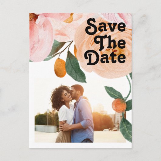 kühne, farbige Blüte | FOTO SAVE THE DATE Einladungspostkarte (Vorderseite)