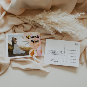 kühne, farbige Blüte Foto Vielen Dank, Postcard Postkarte