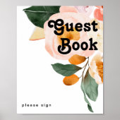 kühne, farbige Blüte | Gast Book Sign Poster (Vorne)