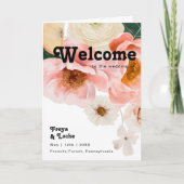 kühne, farbige Blüte | Geflochtenes Hochzeitsprogr Programm (Vorderseite)