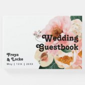 kühne, farbige Blüte | Hochzeitsbuch Gästebuch (Vorderseite)
