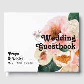 kühne, farbige Blüte | Hochzeitsbuch Gästebuch (Vorderseite)