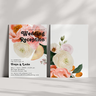 kühne, farbige Blüte Hochzeitsempfang Einladung