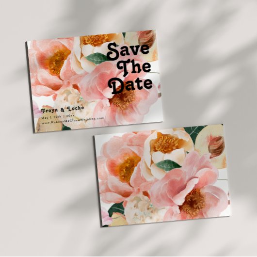 kühne, farbige Blüte | Horizontal Save the Date