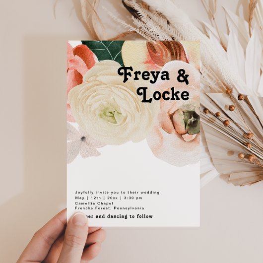 kühne, farbige Blüte | Lässige Einladung zur Hochz